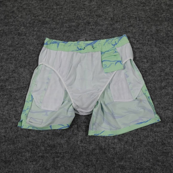 Vineyard Vines Chappy Swim Trunks Mens Medium Green Blue Print Mesh Lined - Picture 6 of 10